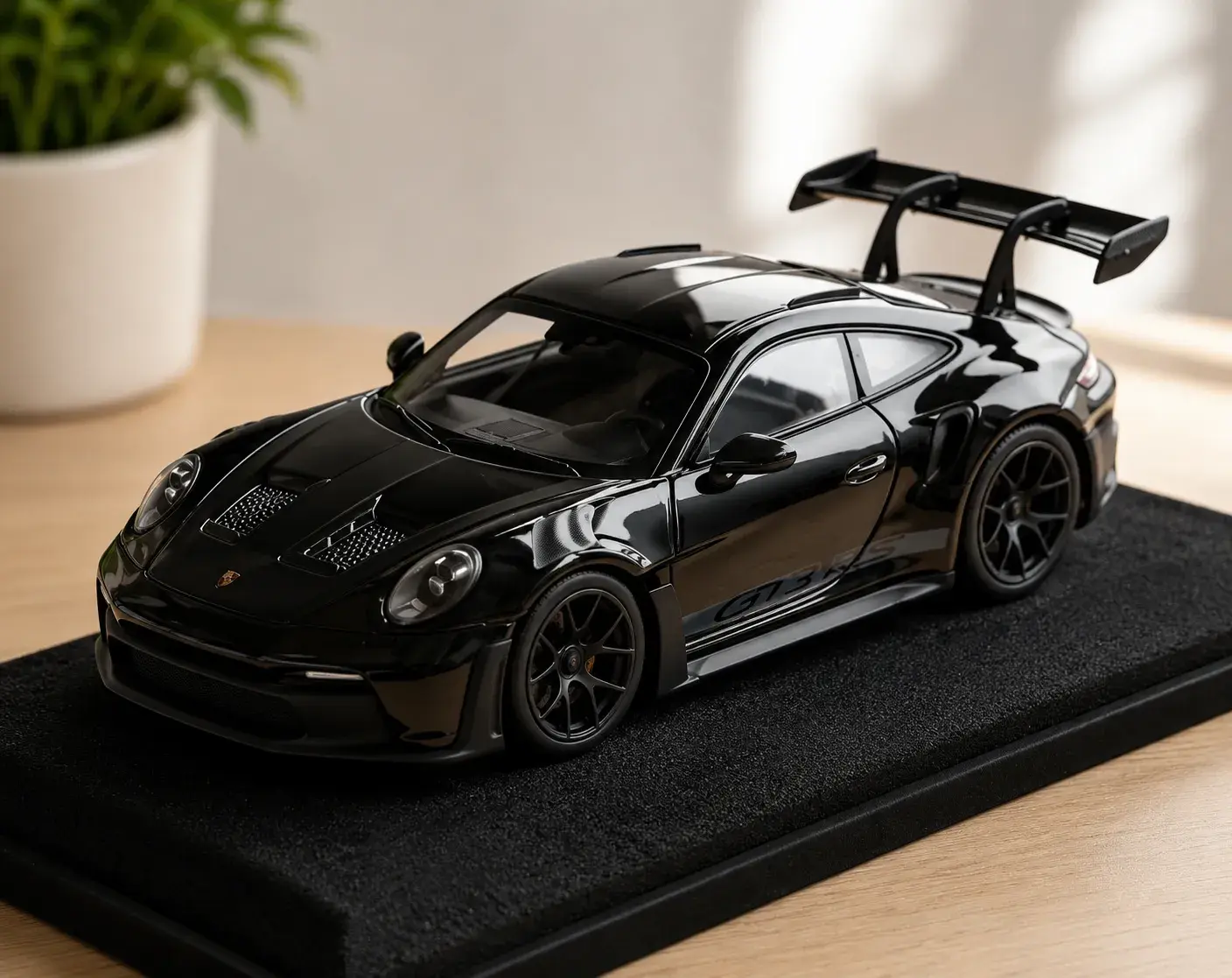 Glossy Black GT3 RS Diecast Model Car